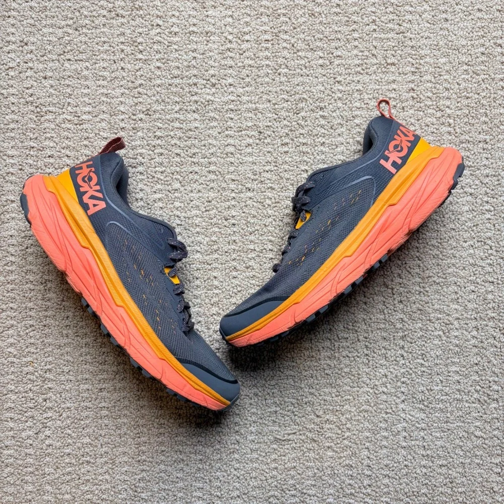 Hoka One One Challenger ATR 6 Mens 8 Grey Orange Trail Running Shoes